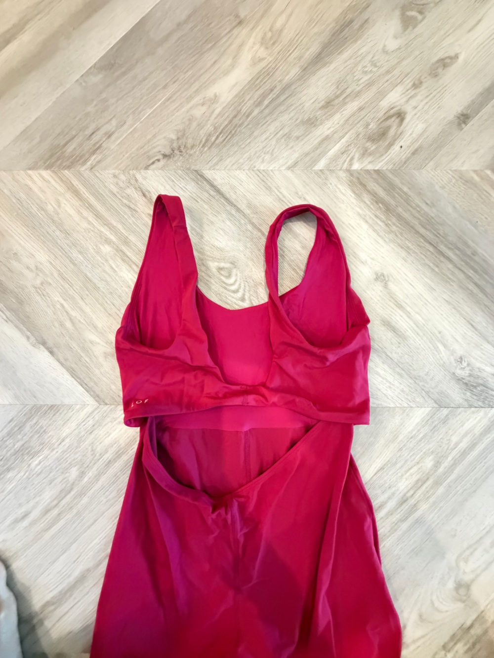 LOF Leap of Faith Red Open Back Workout Jumpsuit Bodysuit - Picture 3 of 3